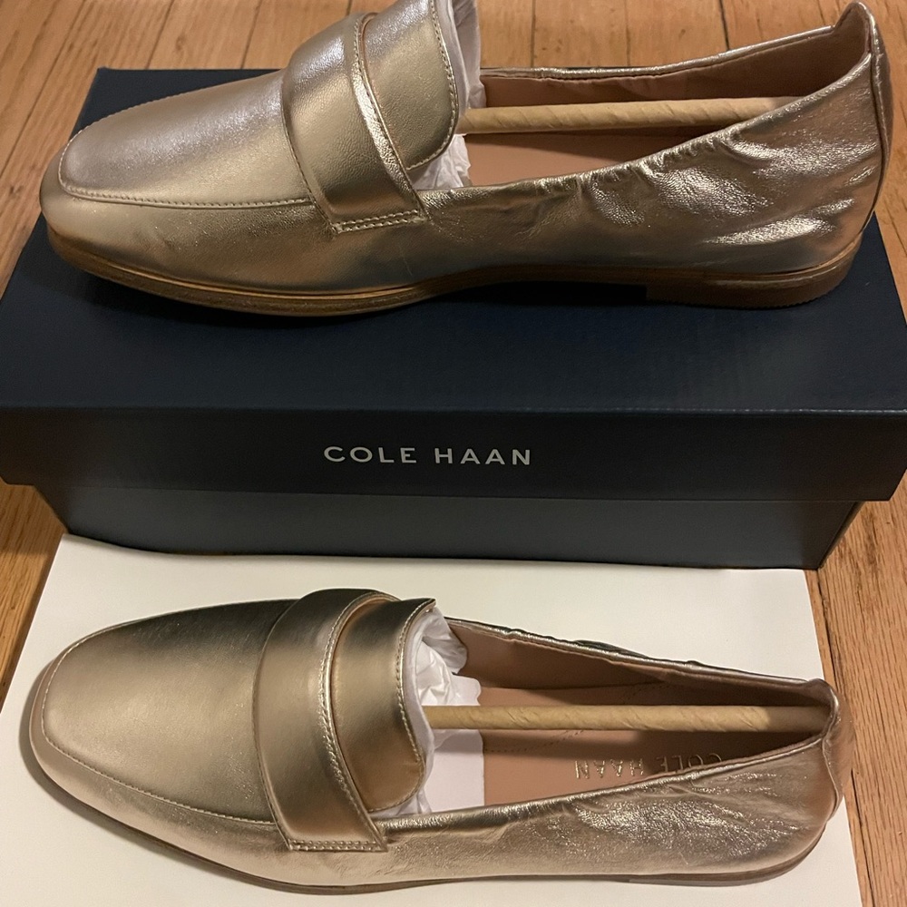 Cole Haan Gold Loafers